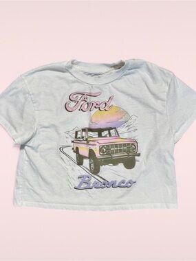 Girl’s Ford Bronco White T-shirt with Pink & Purple Graphic Tee